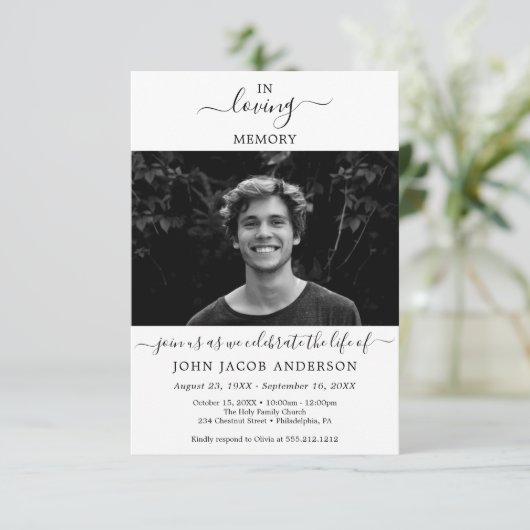 Elegant viering van het levensonderhoud met foto's kaart (Staand voorkant)