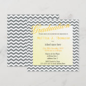 Elegant vierkant grijs en wit chevron afstuderen kaart (Voorkant / Achterkant)