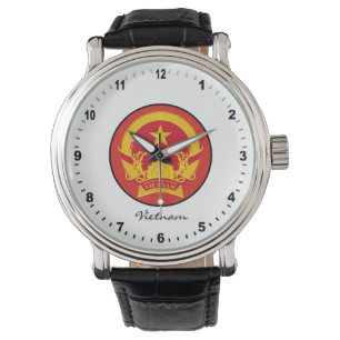 Elegant Vietnam Watch & Vietnamese vlag/Hanoi Horloge
