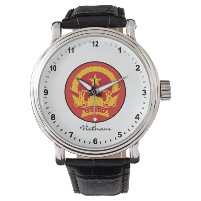 Elegant Vietnam Watch & Vietnamese vlag/Hanoi Horloge (Voorkant)