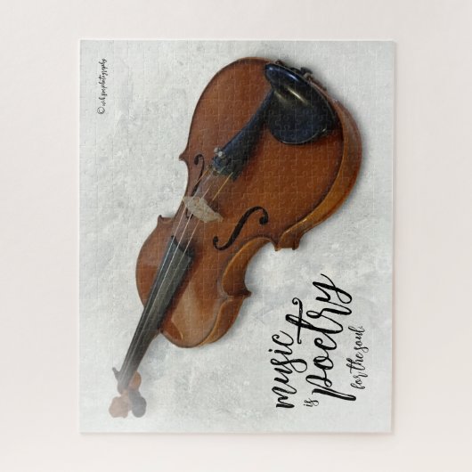 Elegant Vignetted Violin on Slate Tegel Legpuzzel (Verticaal)