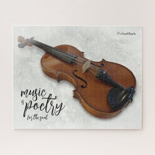 Elegant Vignetted Violin on Slate Tegel Legpuzzel (Horizontaal)