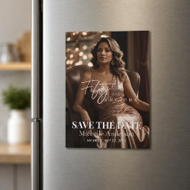 Elegant Vijftig en Fabulous Foto Save the Date Magnetische Uitnodiging