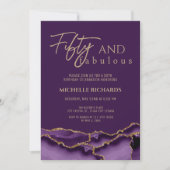 Elegant Vijftig en Fabulous Paarse Gouden Agaat Kaart (Voorkant)