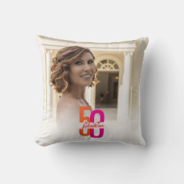 Elegant Vijftig & Fabulous 50ste Verjaardag Foto Kussen