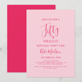 Elegant Vijftig & FANTASTISCH! Roze Verjaardagsfee Kaart
