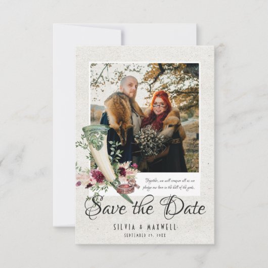 Elegant Viking Wedding Photo Save the Date (Voorkant)