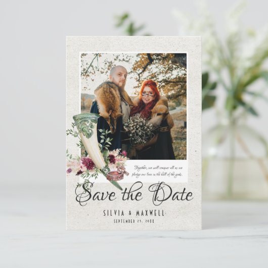 Elegant Viking Wedding Photo Save the Date (Staand voorkant)