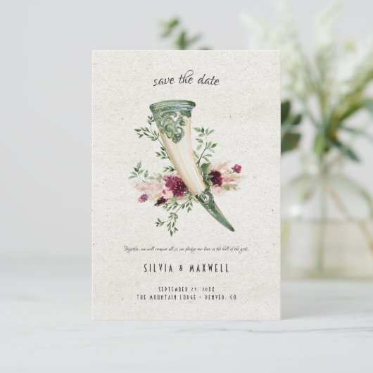 Elegant Viking Wedding Save the Date (Staand voorkant)