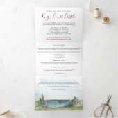 Elegant Villa Wedding Details Tri-Fold Uitnodiging (Binnen)