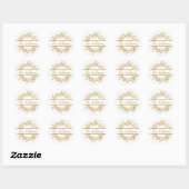 Elegant vin Leaf Wreatfamilienaam Envelope Seal Ronde Sticker (Vel)