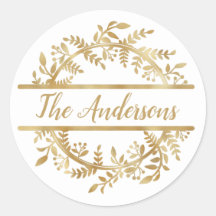 Elegant vin Leaf Wreatfamilienaam Envelope Seal