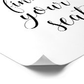 Elegant vind je trouwbord op je stoel poster (Hoek)