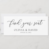 Elegant Vind uw Seat Bruiloft Zitkaart Kaart (Voorkant)