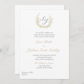 Elegant Vine Crest Formele uitnodiging (Voorkant / Achterkant)