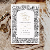 Elegant Vines Border Lijst Save the Date Kaart