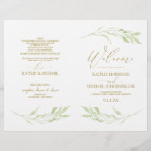 Elegant Vines & Gold Calligraphy Wedding Programs (Voorkant)