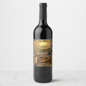 Elegant Vineyard Art Cheers Birthday Wijn Etiket (Voorkant)