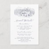 Elegant Vineyard Destination Wedding Travel Detail Informatiekaartje (Voorkant)
