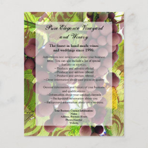 Elegant Vineyard Paars/Green Grapes Wedding Flyer