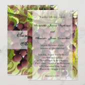 Elegant Vineyard Paars/Green Grapes Wedding Kaart (Voorkant / Achterkant)