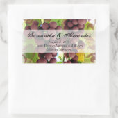 Elegant Vineyard Paars/Green Grapes Wedding Rechthoekige Sticker (Tas)