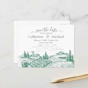 Elegant Vineyard Wedding Save the Date Aankondigingskaart