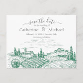Elegant Vineyard Wedding Save the Date Aankondigingskaart (Voorkant)
