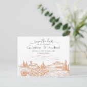 Elegant Vineyard Wedding Save the Date Announceme Briefkaart (Staand voorkant)