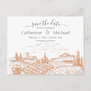 Elegant Vineyard Wedding Save the Date Announceme Briefkaart