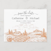Elegant Vineyard Wedding Save the Date Announceme Briefkaart (Voorkant)