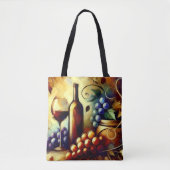 Elegant Vineyard Wine Tote Bag (Voorkant)