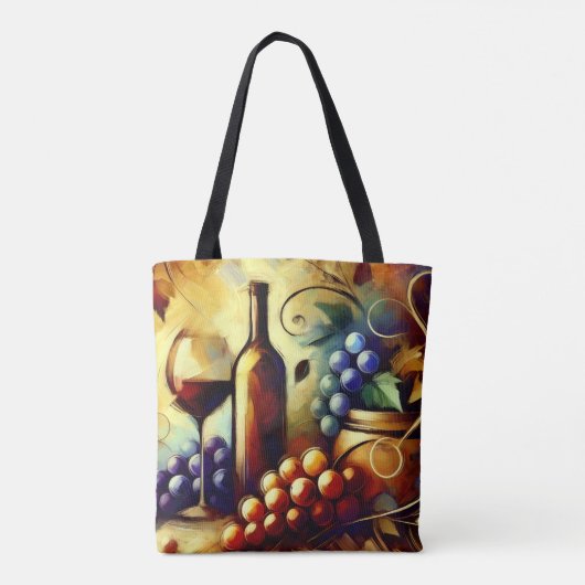 Elegant Vineyard Wine Tote Bag (Achterkant)