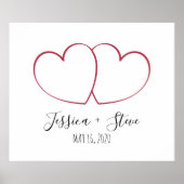 Elegant vingerafdrukleed voor leuk bruiloft poster (Voorkant)