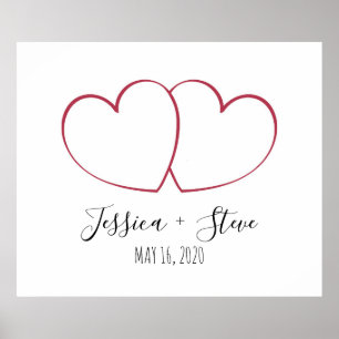 Elegant vingerafdrukleed voor leuk bruiloft poster