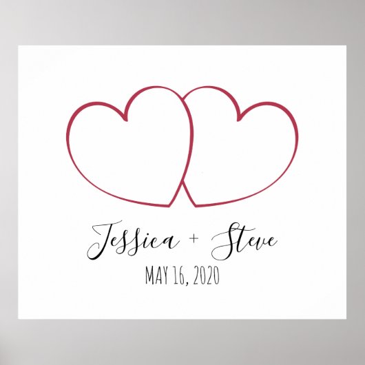 Elegant vingerafdrukleed voor leuk bruiloft poster (Voorkant)