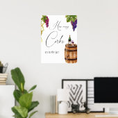 Elegant Vino Before Vows Wijnhuis Bruidsfeest Spel Poster (Thuiskantoor)