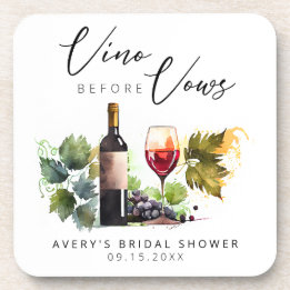 Elegant Vino voor de Huwelijksgeloften Watercolor  Bier Onderzetter