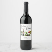 Elegant Vino voor geloften Vrijgezellenfeest Wijn Etiket (Voorkant)
