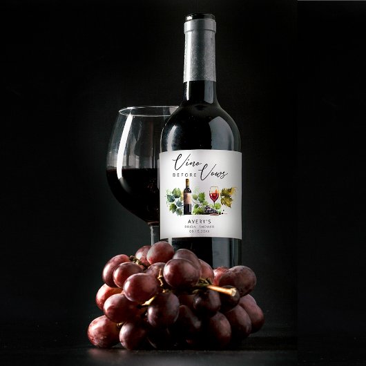 Elegant Vino voor geloften Vrijgezellenfeest Wijn Etiket