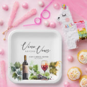 Elegant Vino voor geloften  wijn Waterverf Papieren Bordje (Feest)