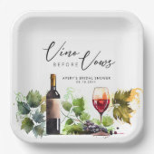 Elegant Vino voor geloften  wijn Waterverf Papieren Bordje (Voorkant)