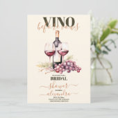 Elegant Vino voor Vows Winery Vrijgezellenfeest Kaart (Staand voorkant)