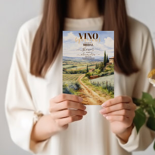 Elegant Vino voor Vows Winery Vrijgezellenfeest Kaart