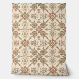 Elegant Vintage Aardse Bruine Tegelpatroon Behang