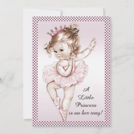 Elegant Vintage Ballerina Princess Baby shower Kaart