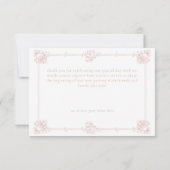 Elegant Vintage Baroque Dusty Pink Wedding Bedankkaart (Achterkant)