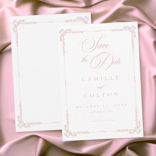 Elegant Vintage Baroque Dusty Pink Wedding Save The Date