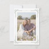 Elegant Vintage Baroque Sage Green Wedding Photo Save The Date (Achterkant)
