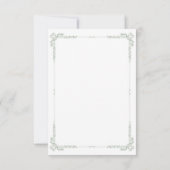 Elegant Vintage Baroque Sage Green Wedding Save The Date (Achterkant)